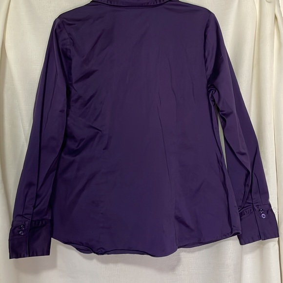 Lane Bryant Gorgeous Purple Button up long sleeve - Picture 5 of 6